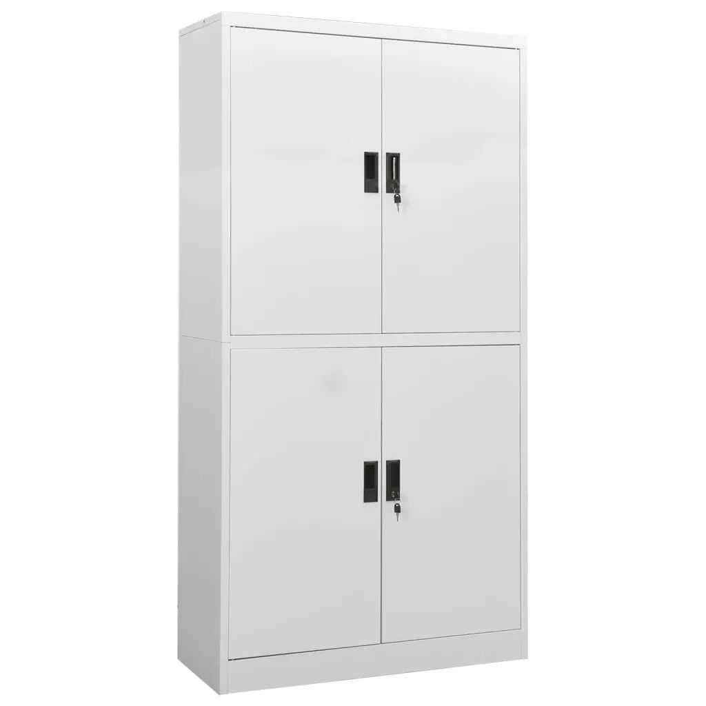 vidaXL Armoire de bureau Gris clair 90x40x180 cm Acier