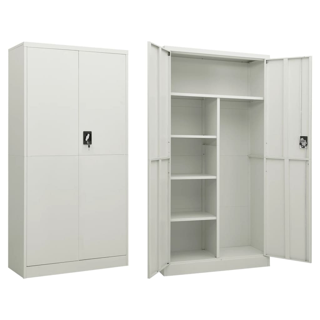 vidaXL Armoire à casiers Gris clair 90x40x180 cm Acier