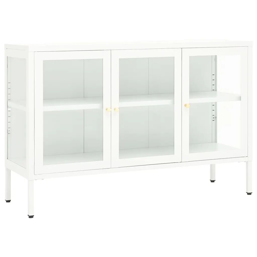 vidaXL Buffet Blanc 105x35x70 cm Acier et verre