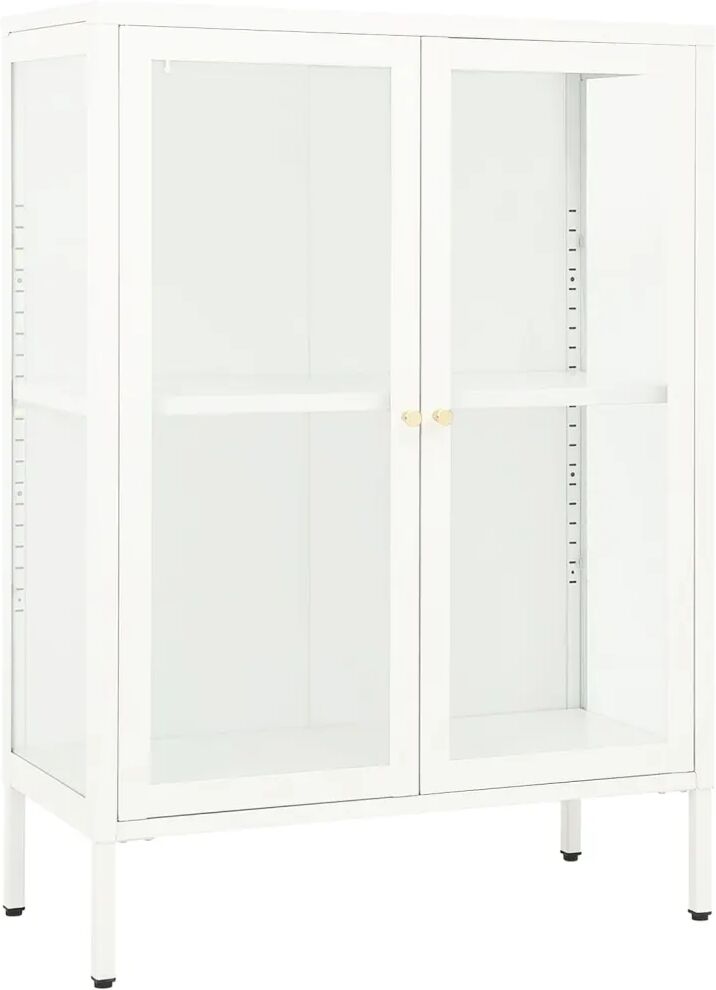 vidaXL Buffet Blanc 75x35x105 cm Acier et verre