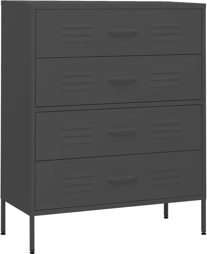 vidaXL Commode Anthracite 80x35x101,5 cm Acier