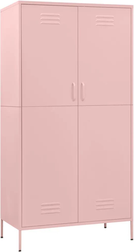 vidaXL Garde-robe Rose 90x50x180 cm Acier