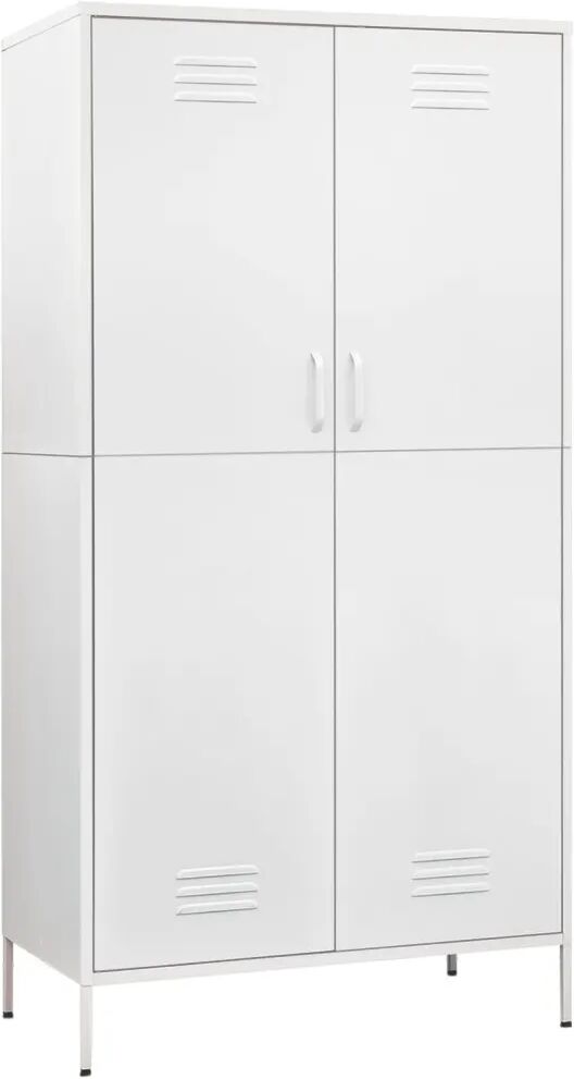 vidaXL Garde-robe Blanc 90x50x180 cm Acier