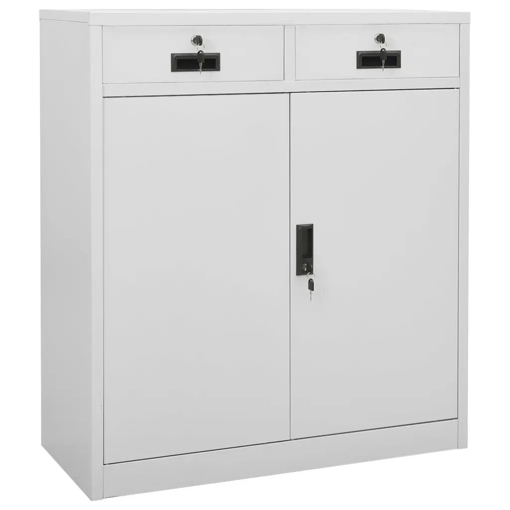 vidaXL Armoire de bureau Gris clair 90x40x102 cm Acier