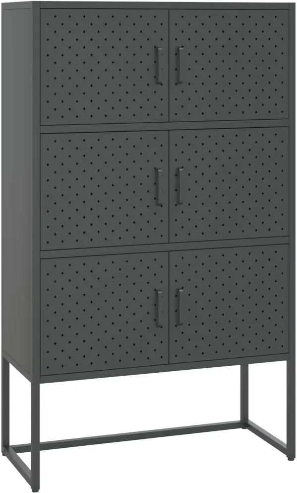 vidaXL Buffet haut Anthracite 80x35x135 cm Acier