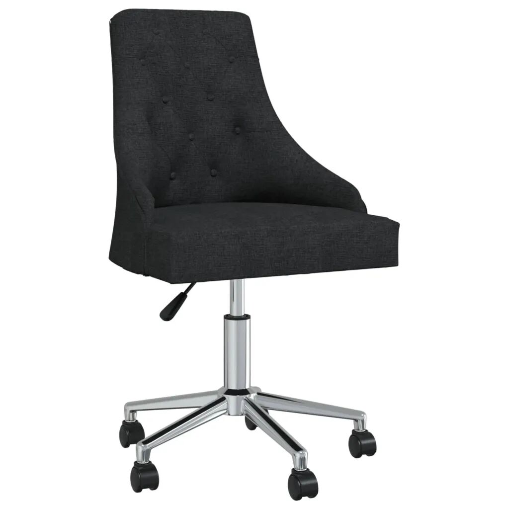 vidaXL Chaise pivotante de bureau Noir Tissu