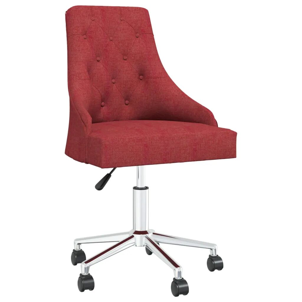 vidaXL Chaise pivotante de bureau Rouge bordeaux Tissu