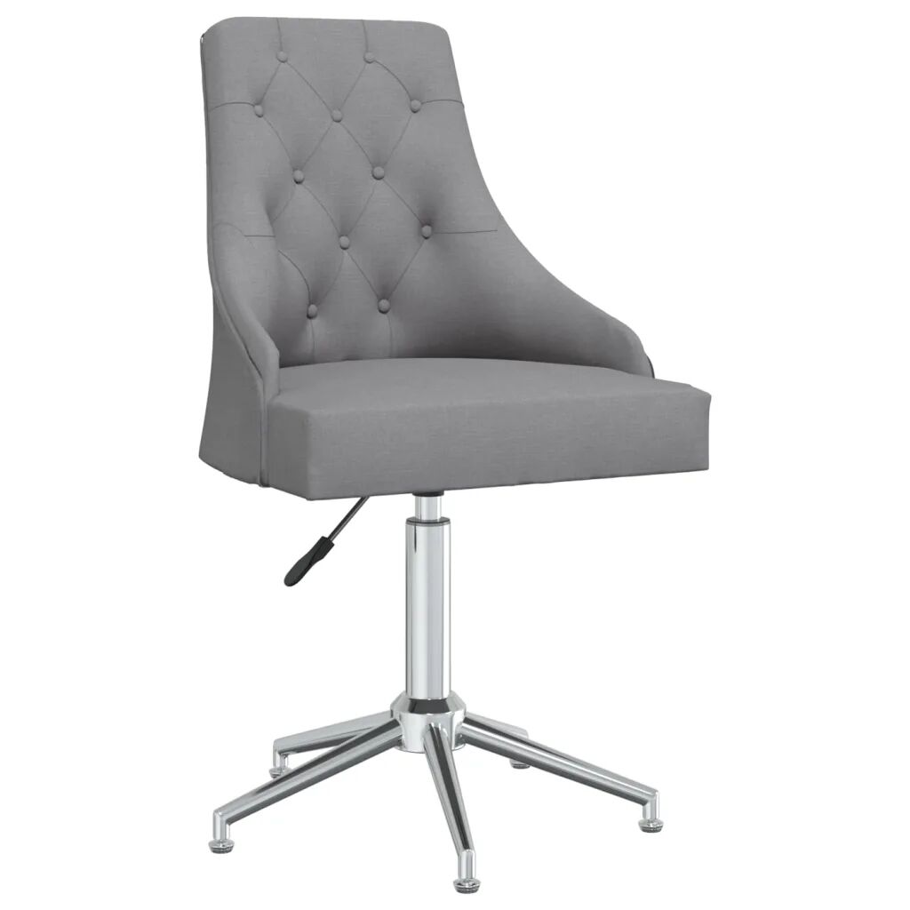 vidaXL Chaise pivotante de bureau Gris clair Tissu