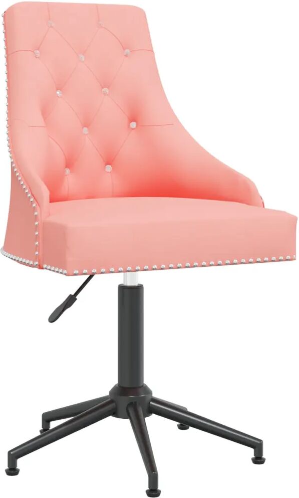 vidaXL Chaise pivotante de bureau Rose Velours