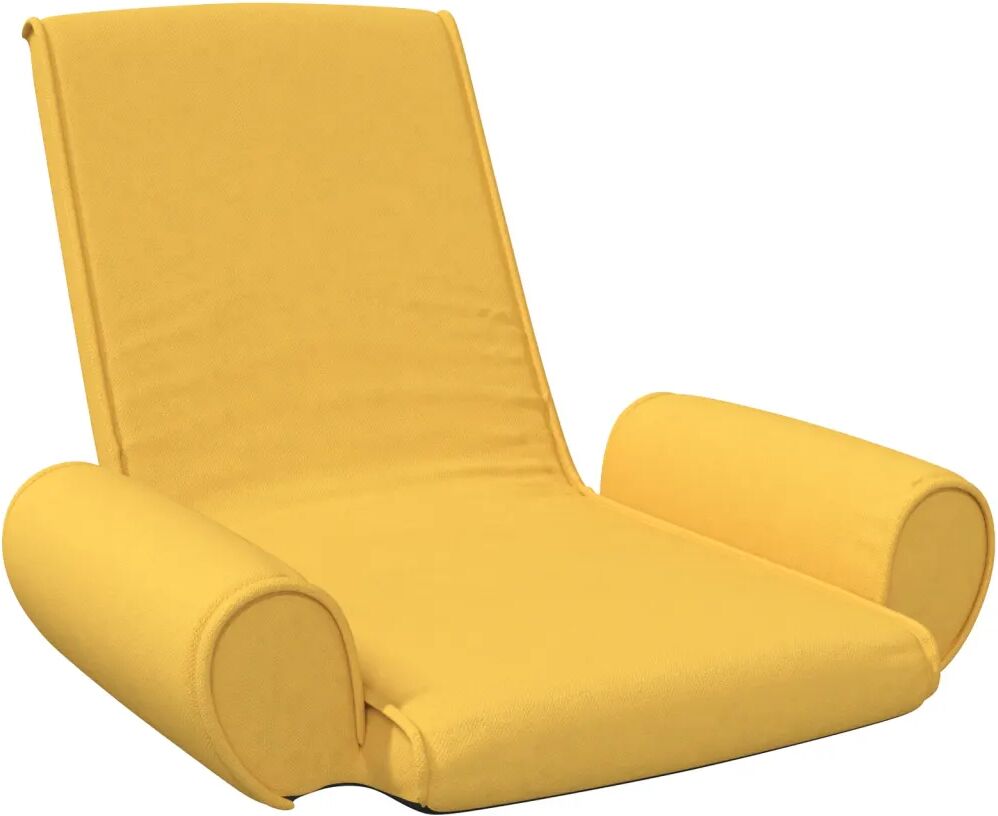 vidaXL Chaise pliable de sol Jaune moutarde Tissu