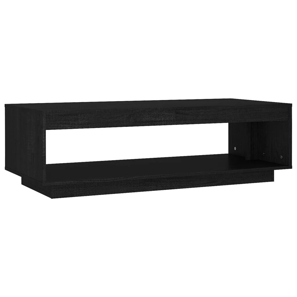 vidaXL Table basse Noir 110x50x33,5 cm Bois de pin massif