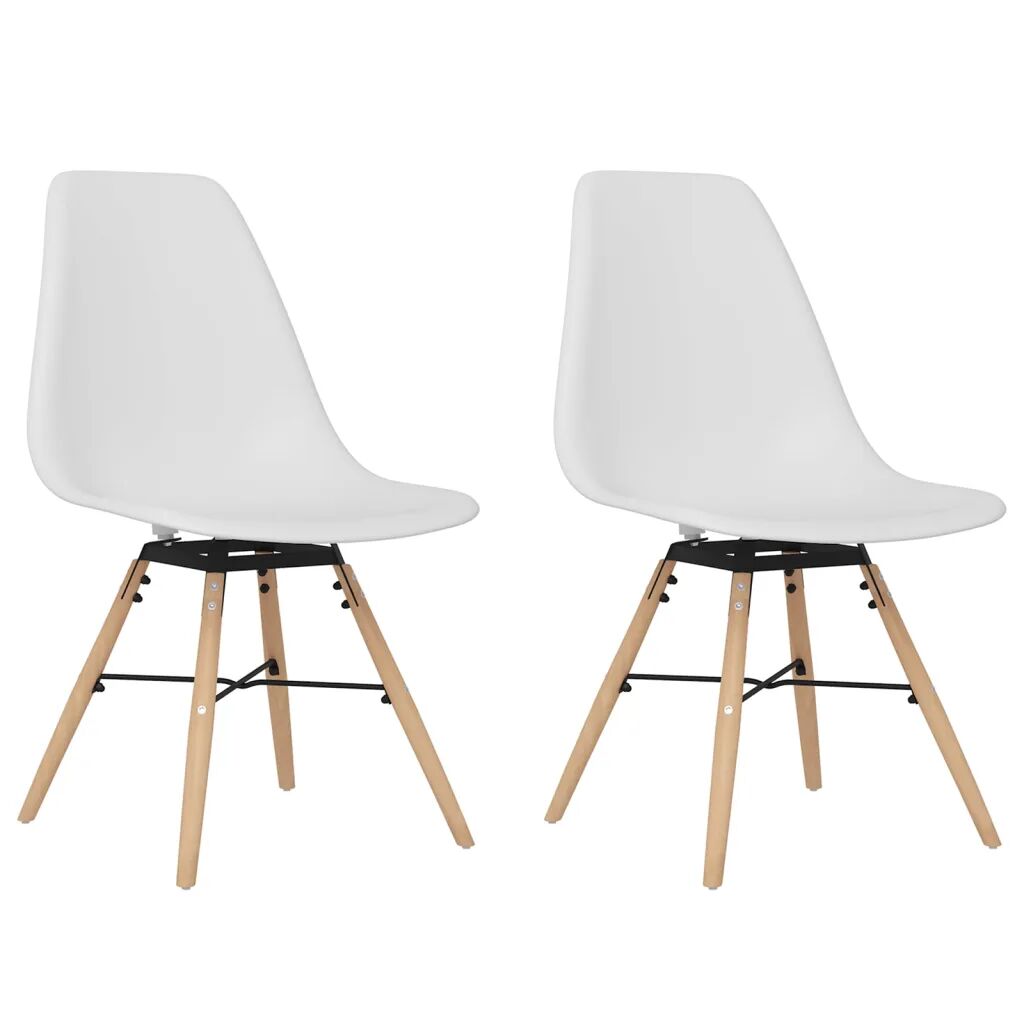 vidaXL Chaises de salle à manger 2 pcs Blanc PP