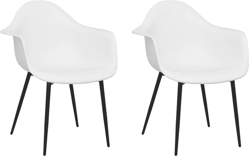 vidaXL Chaises de salle à manger 2 pcs Blanc PP