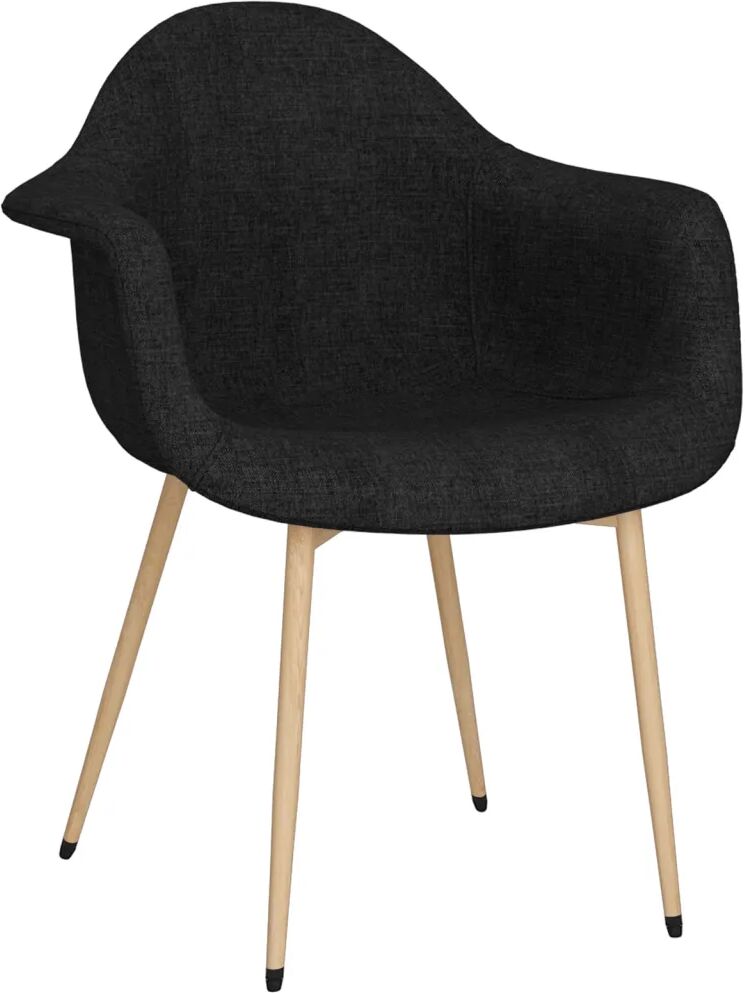 vidaXL Chaise de salle à manger Noir Tissu