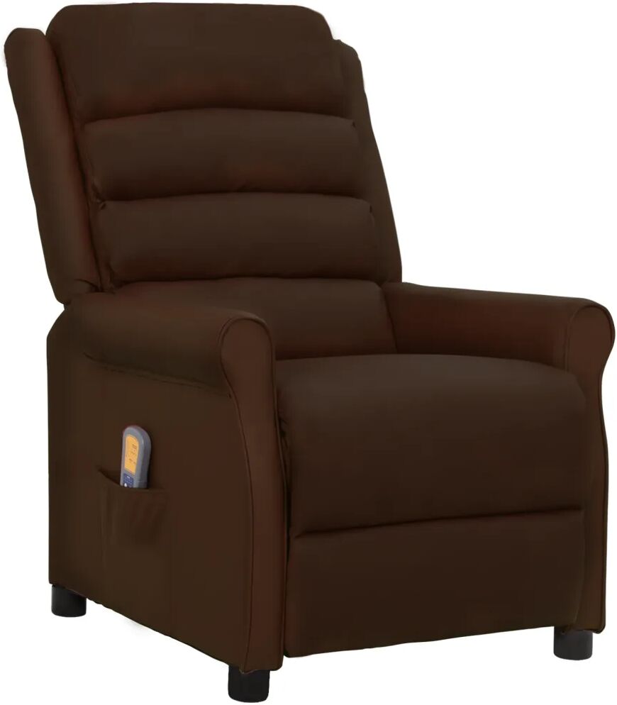 vidaXL Fauteuil de massage inclinable Marron Similicuir