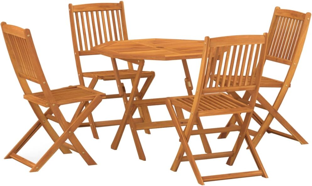 vidaXL Mobilier à dîner de jardin 5 pcs Bois d'acacia solide