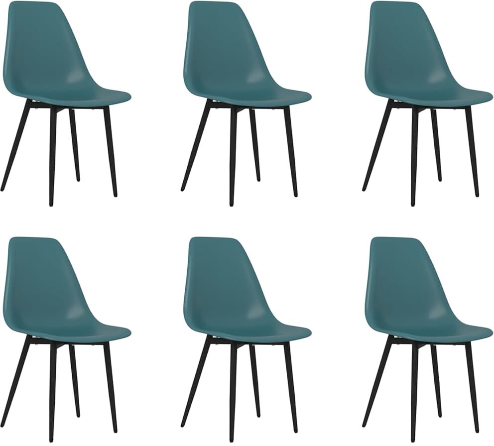 vidaXL Chaises de salle à manger 6 pcs Turquoise PP