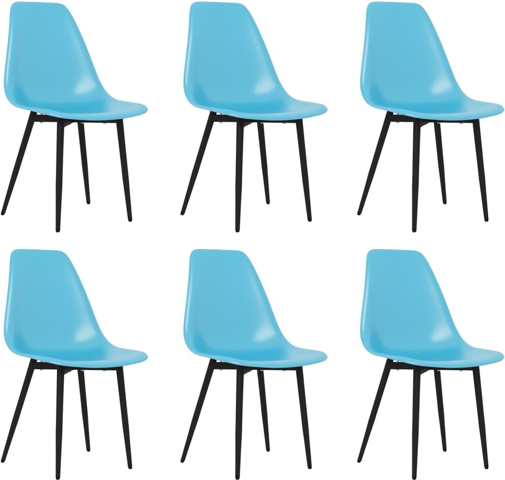 vidaXL Chaises de salle à manger 6 pcs Bleu PP