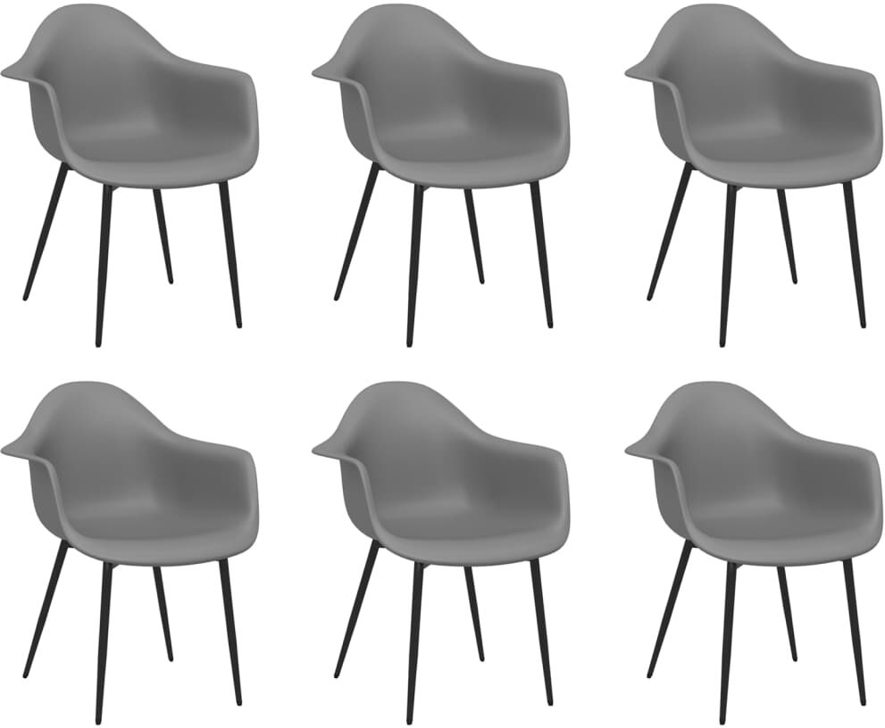 vidaXL Chaises de salle à manger 6 pcs Gris PP