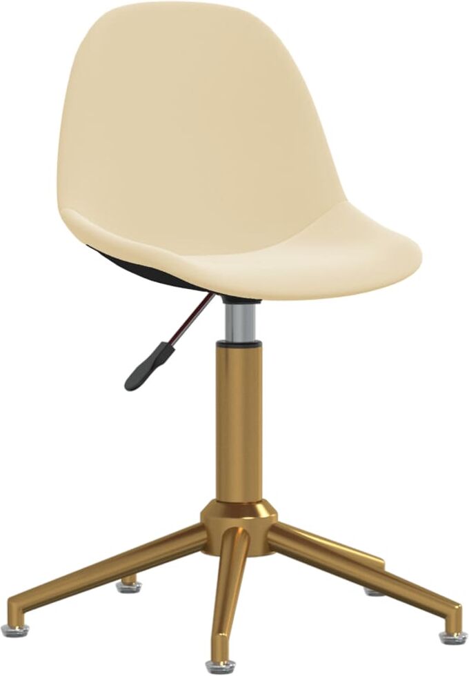 vidaXL Chaise pivotante de bureau Crème Velours