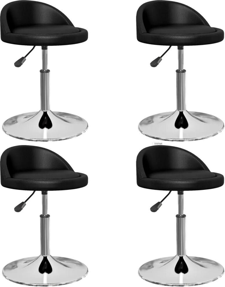 vidaXL Chaises pivotantes de salle à manger 4 pcs Noir Similicuir