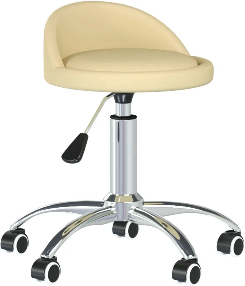 vidaXL Chaise pivotante de bureau Crème Similicuir