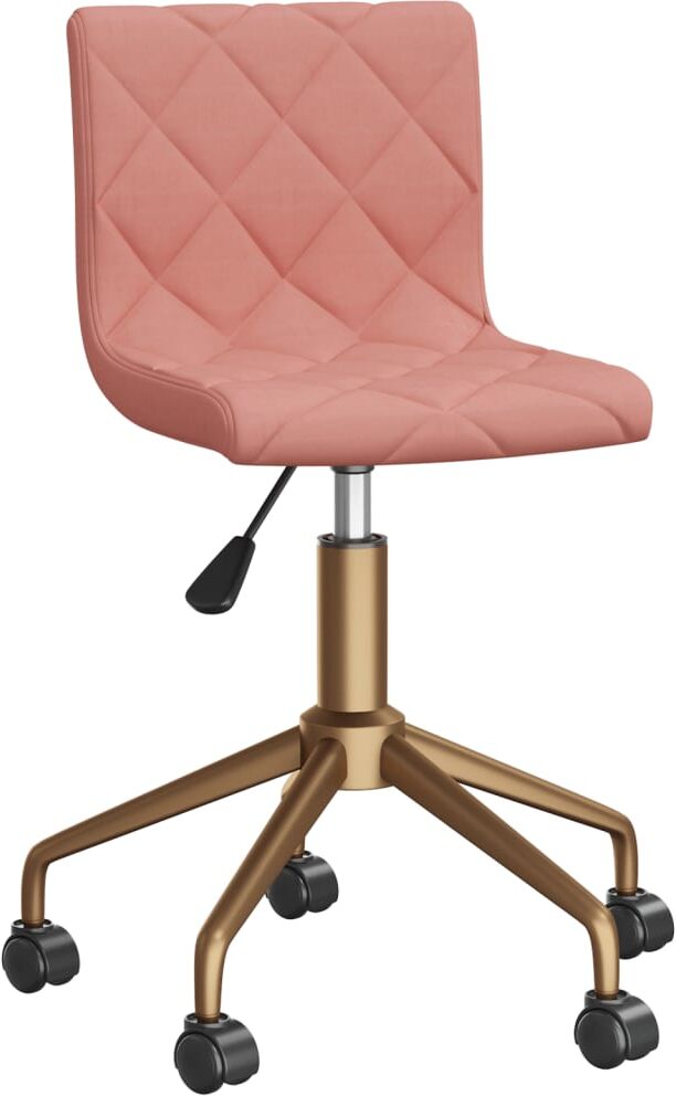 vidaXL Chaise pivotante de bureau Rose Velours