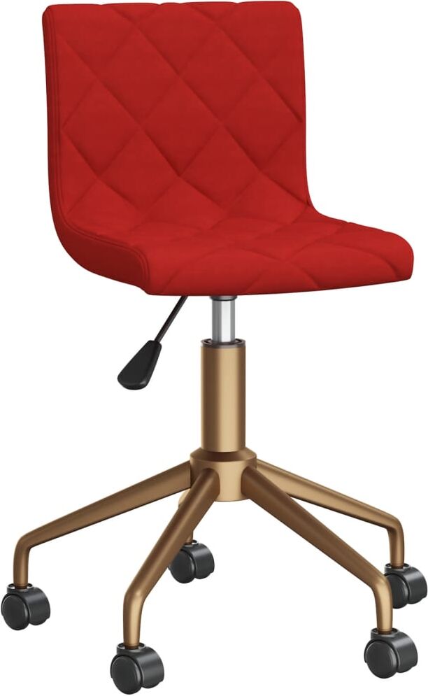 vidaXL Chaise pivotante de bureau Rouge bordeaux Velours