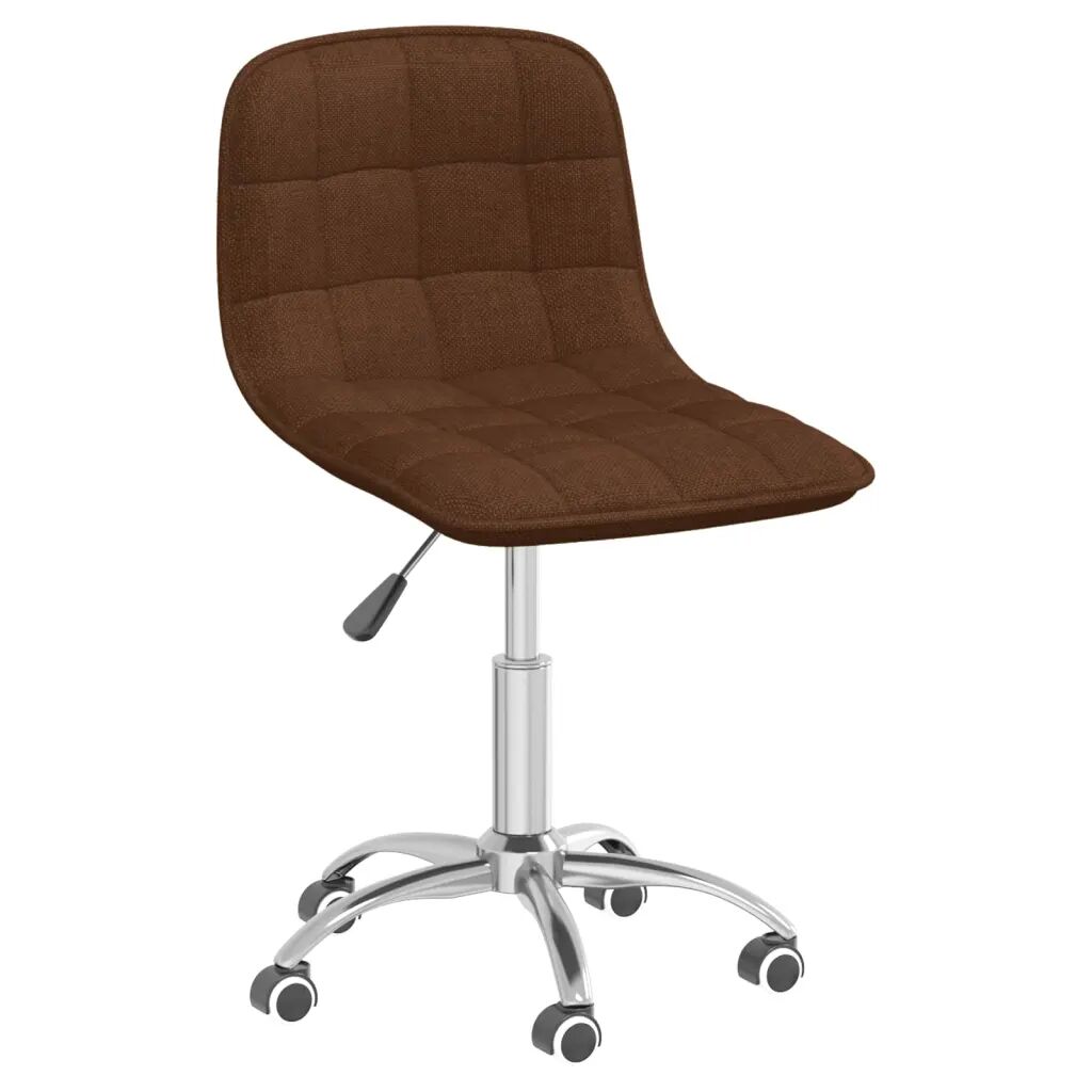 vidaXL Chaise pivotante de bureau Marron Tissu