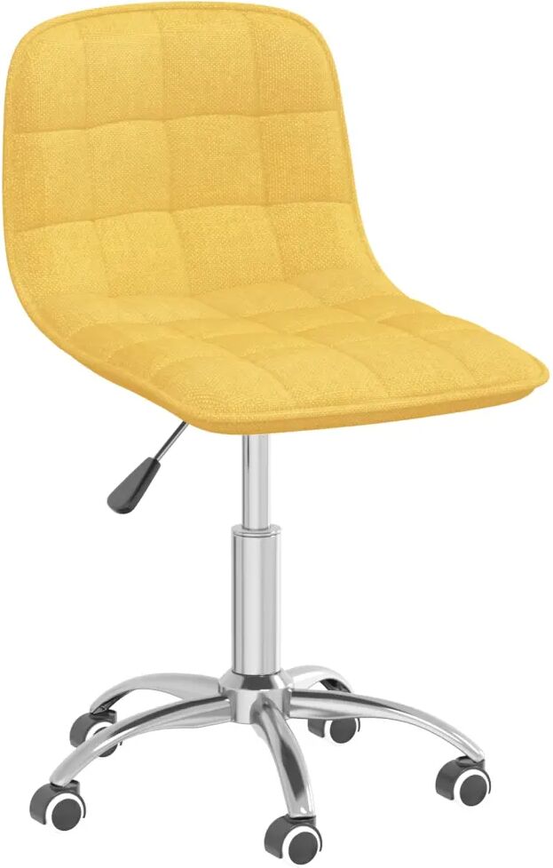 vidaXL Chaise pivotante de bureau Jaune moutarde Tissu