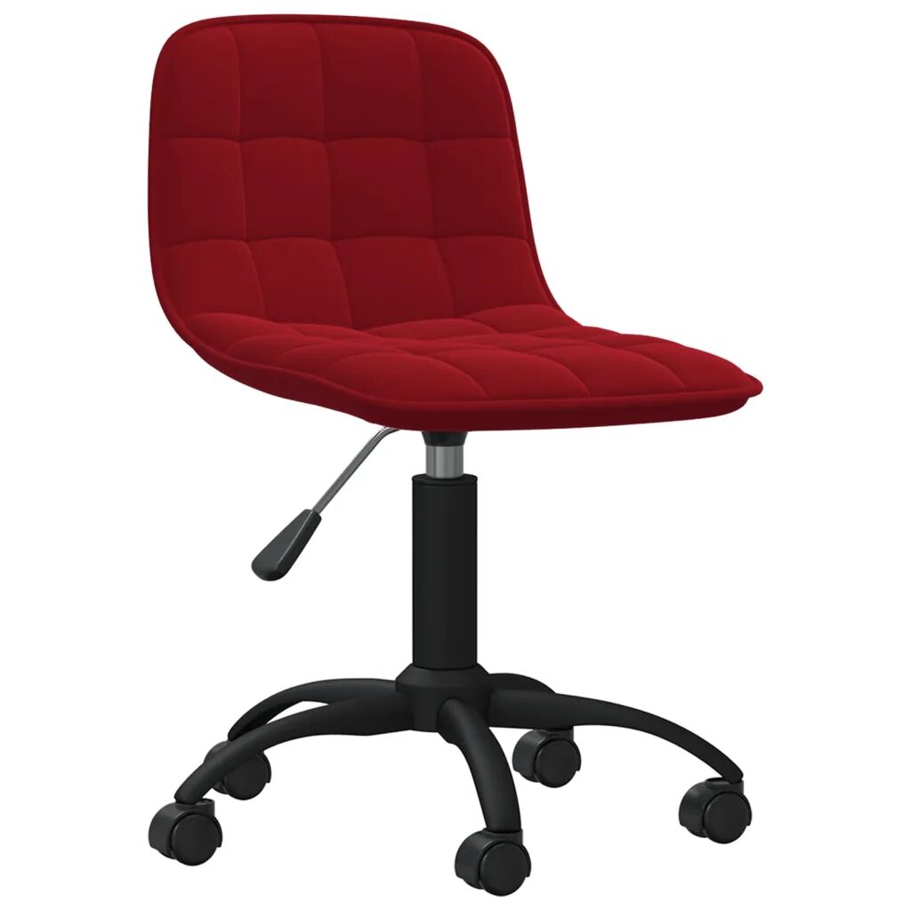 vidaXL Chaise pivotante de bureau Rouge bordeaux Velours