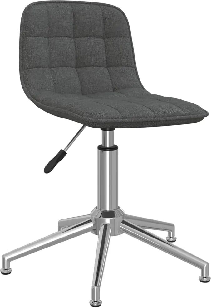 vidaXL Chaise pivotante de bureau Gris foncé Tissu