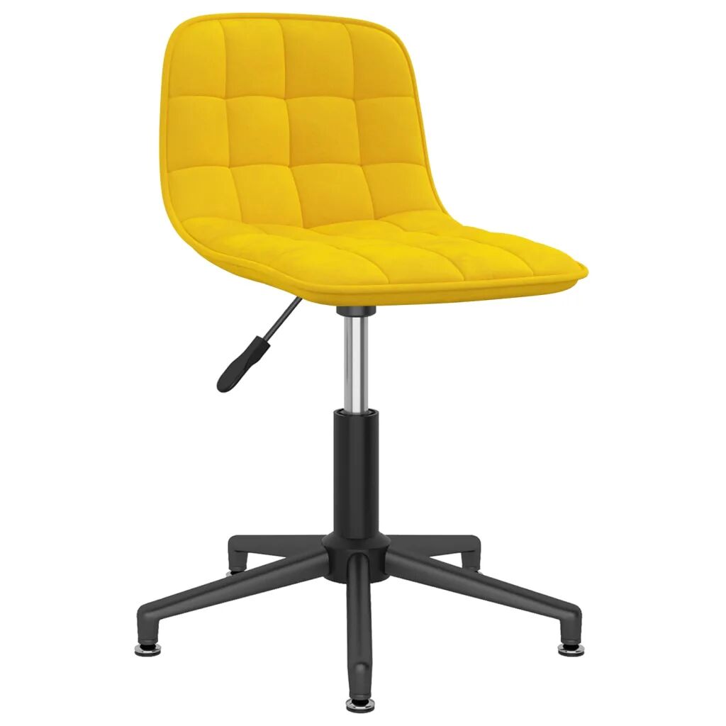 vidaXL Chaise pivotante de bureau Jaune Velours