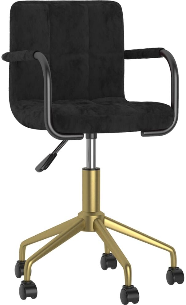 vidaXL Chaise pivotante de bureau Noir Velours