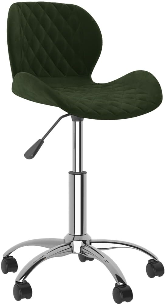 vidaXL Chaise pivotante de bureau Vert foncé Velours