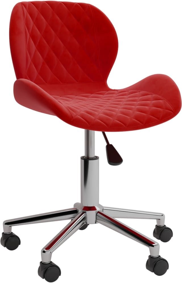 vidaXL Chaise pivotante de bureau Rouge bordeaux Velours