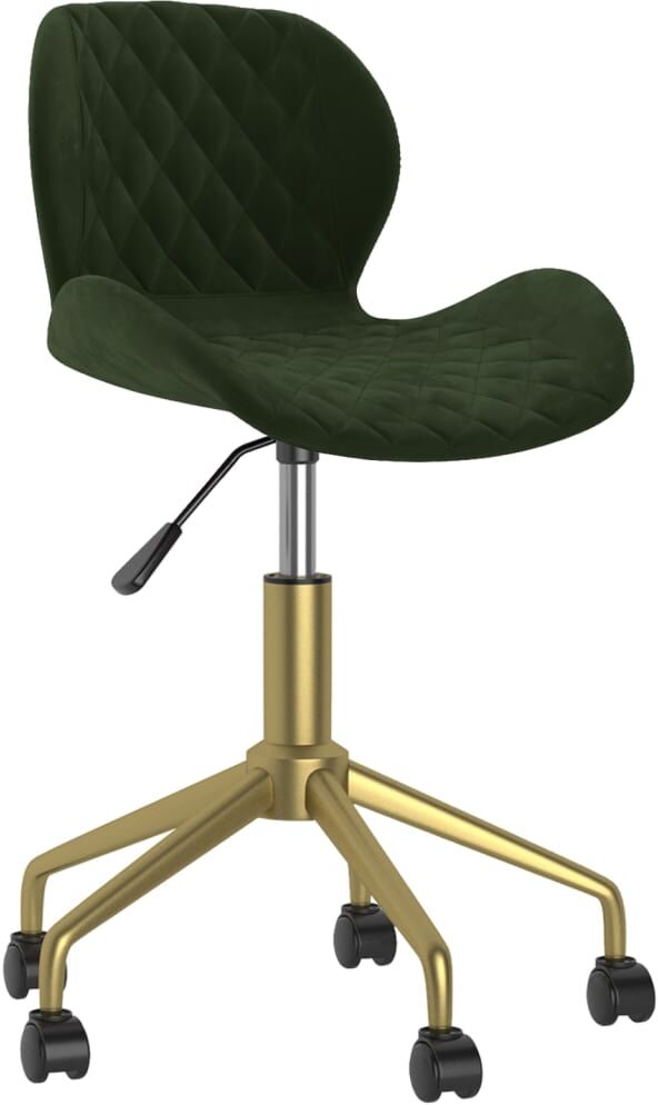 vidaXL Chaise pivotante de bureau Vert foncé Velours