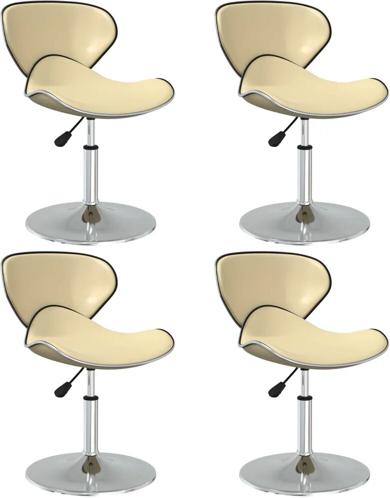 vidaXL Chaises de salle à manger 4 pcs Crème Similicuir