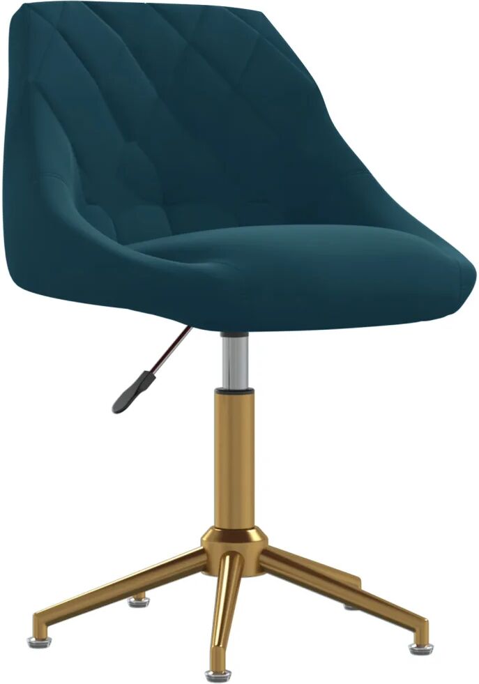 vidaXL Chaise pivotante de bureau Bleu Velours