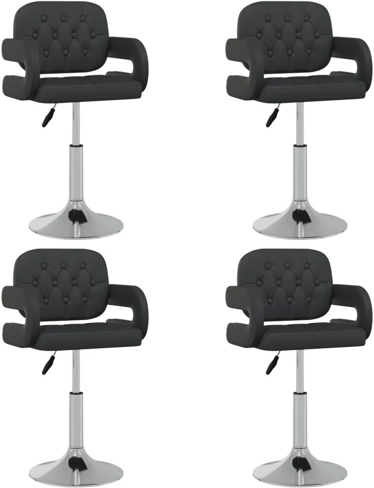 vidaXL Chaises pivotantes de salle à manger 4 pcs Noir Similicuir