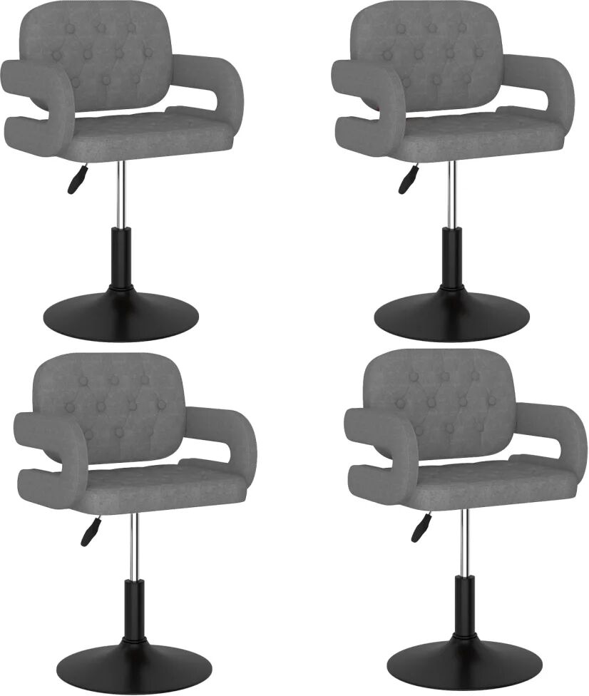 vidaXL Chaises pivotantes de salle à manger 4 pcs Gris clair Tissu