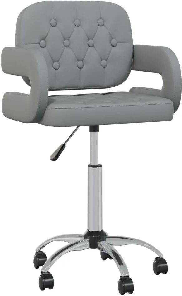 vidaXL Chaise pivotante de bureau Gris Similicuir