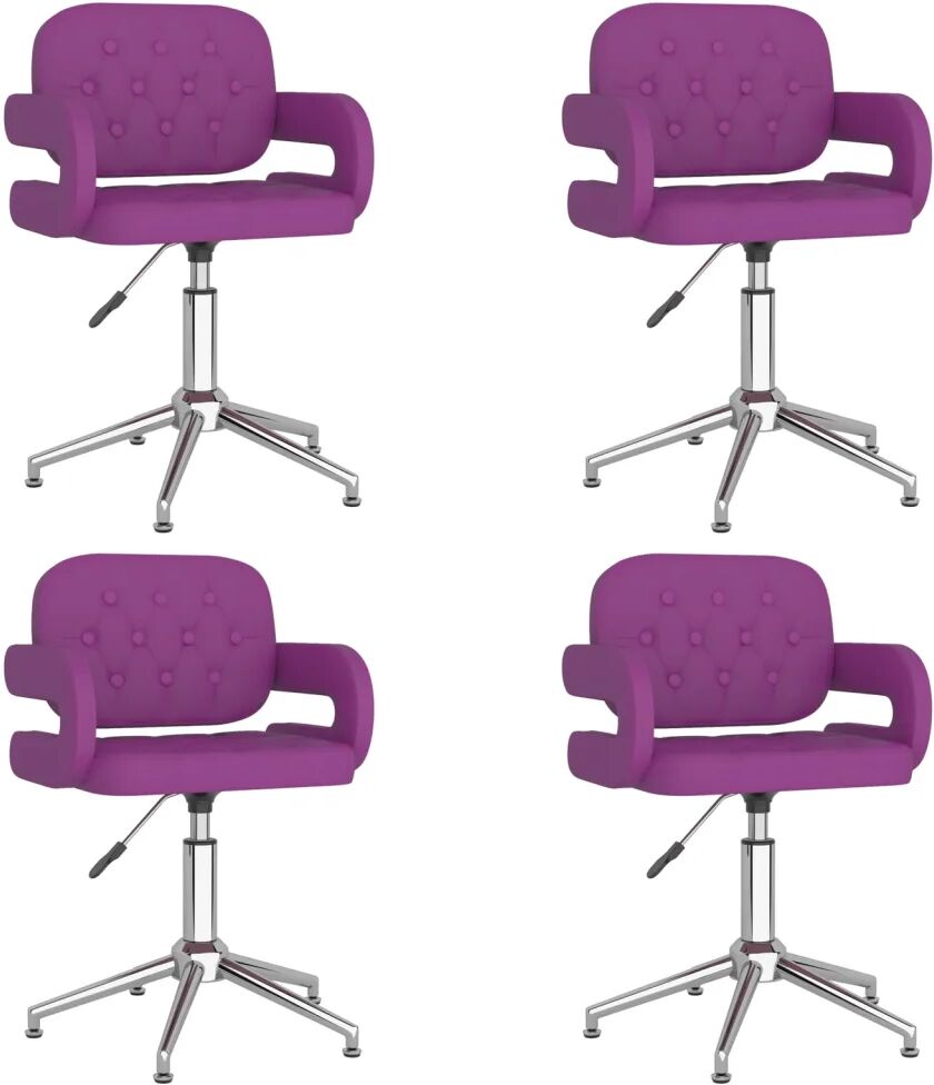 vidaXL Chaises pivotantes de salle à manger 4 pcs Violet Similicuir