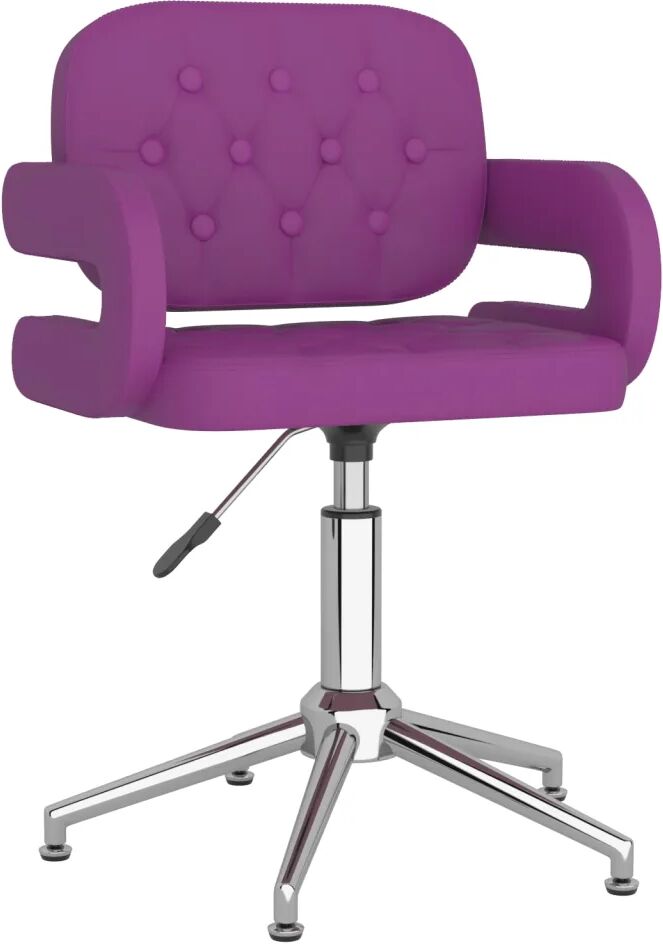 vidaXL Chaise pivotante de bureau Violet Similicuir