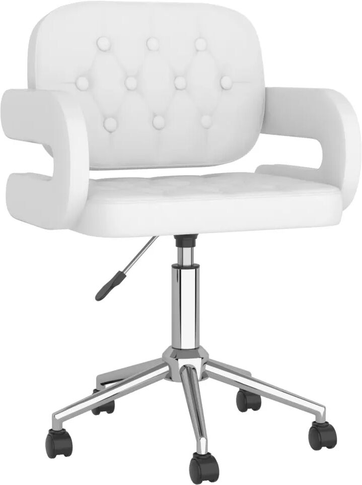 vidaXL Chaise de bureau pivotante Blanc Similicuir