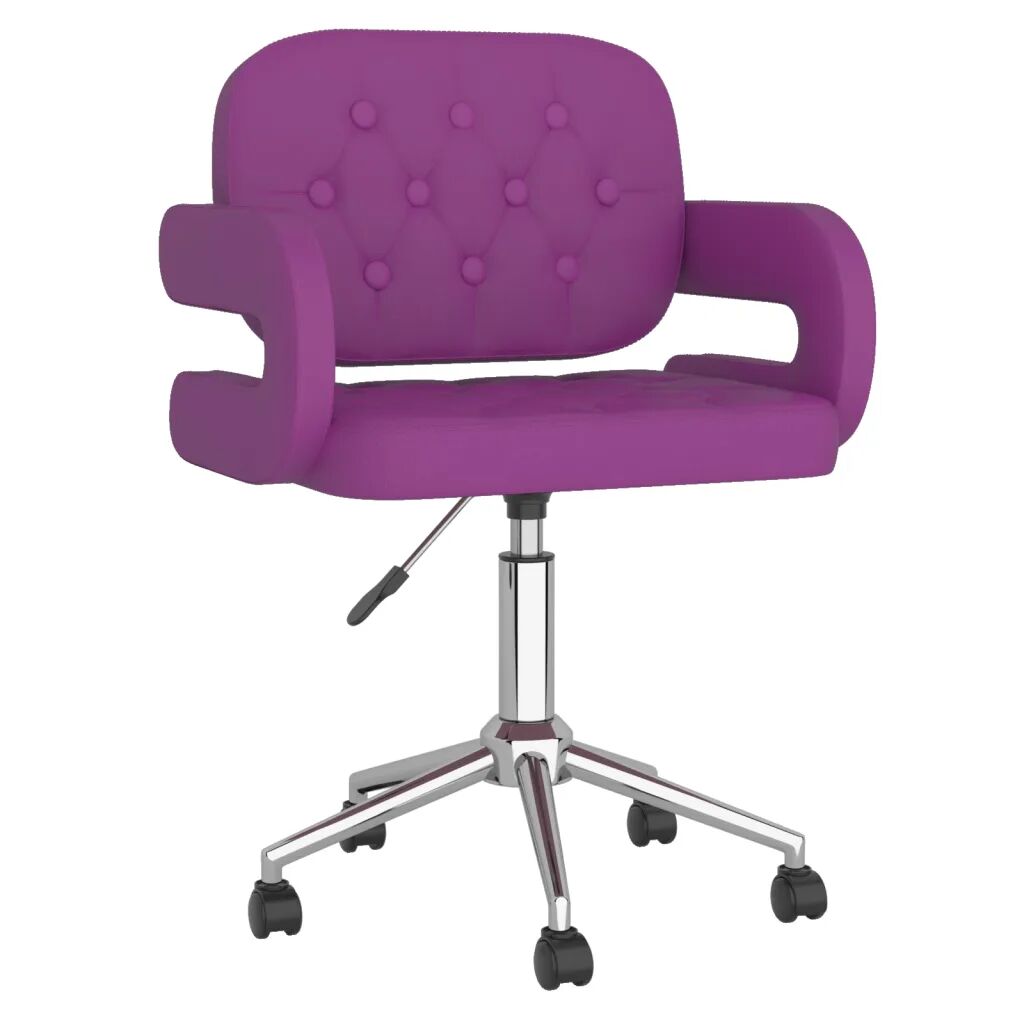 vidaXL Chaise de bureau pivotante Violet Similicuir