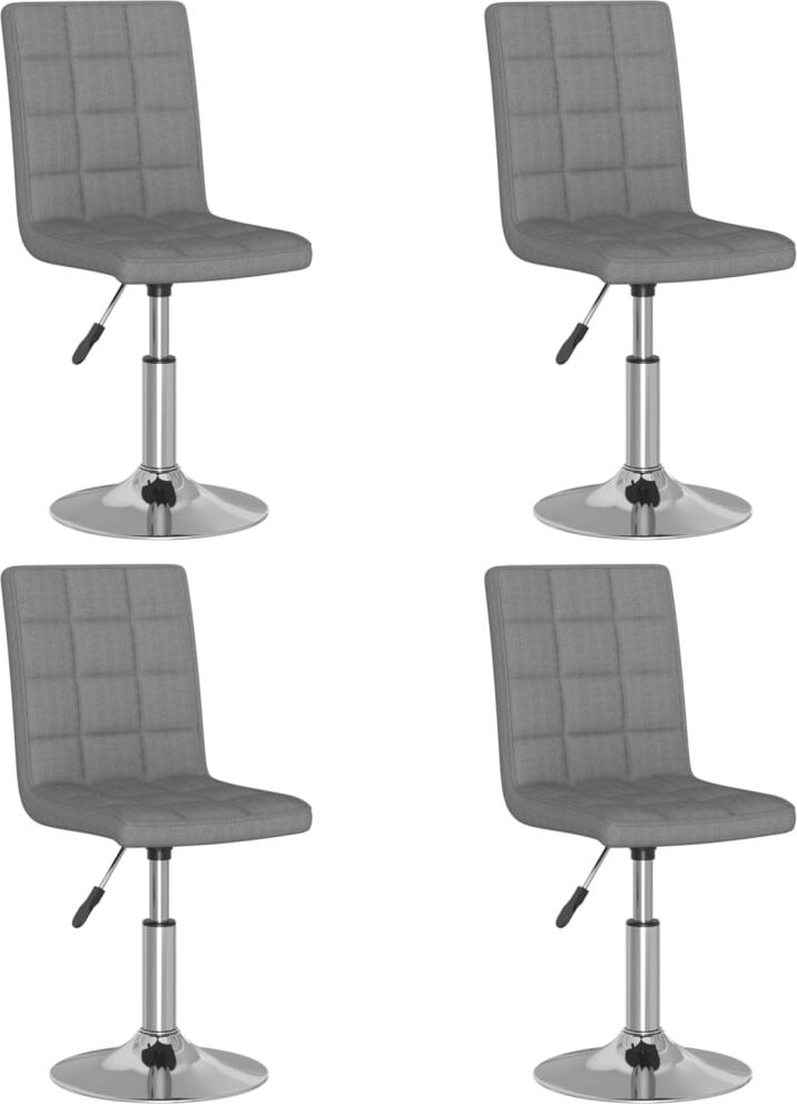 vidaXL Chaises pivotantes de salle à manger 4 pcs Gris clair Tissu