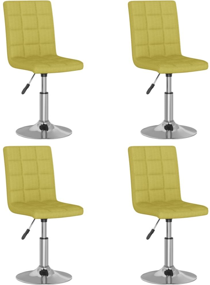 vidaXL Chaises pivotantes de salle à manger 4 pcs Vert Tissu