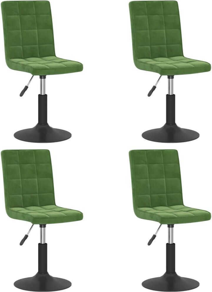 vidaXL Chaises pivotantes de salle à manger 4 pcs Vert foncé Velours