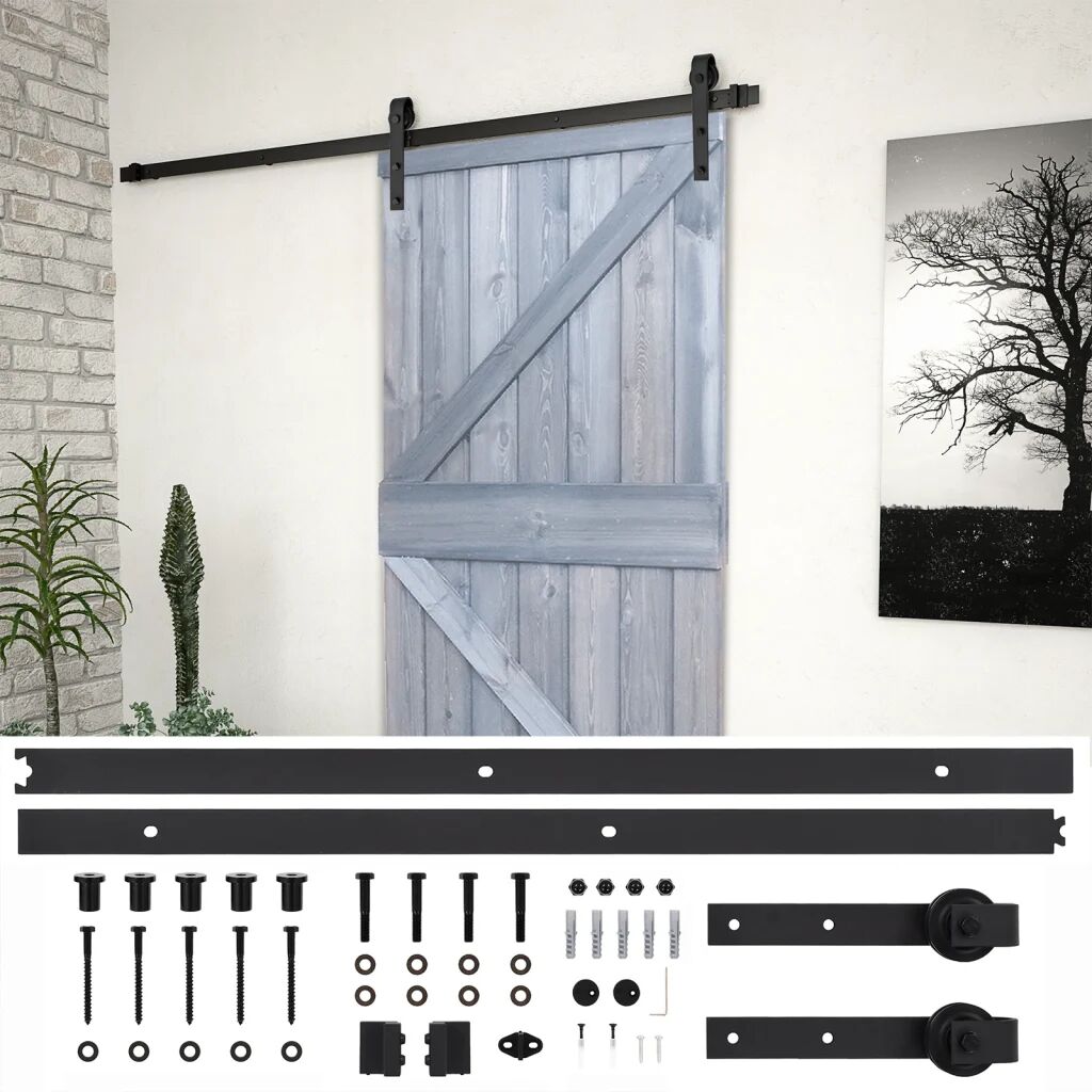 vidaXL Porte coulissante et kit de quincaillerie 100x210 cm Pin massif